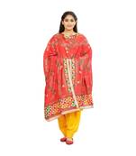 multicolor Phulkari Chunni With Gotta Patti Work