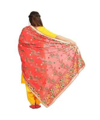 multicolor Phulkari Chunni With Gotta Patti Work 4