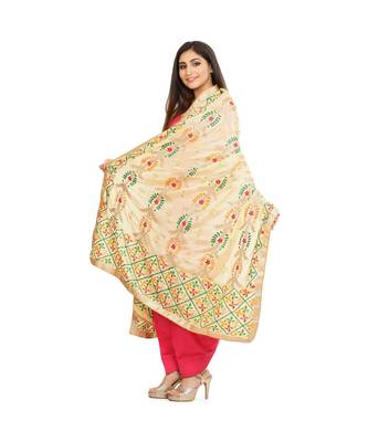 multicolor Phulkari Chunni With Gotta Patti Work 4