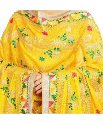 multicolor Phulkari Chunni With Gotta Patti Work 2