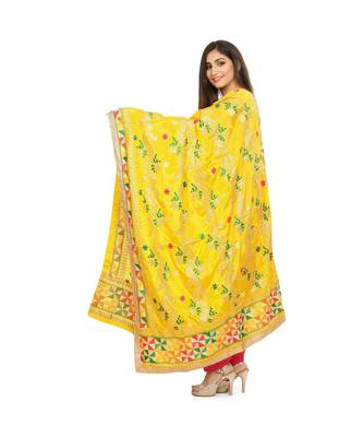 multicolor Phulkari Chunni With Gotta Patti Work 3