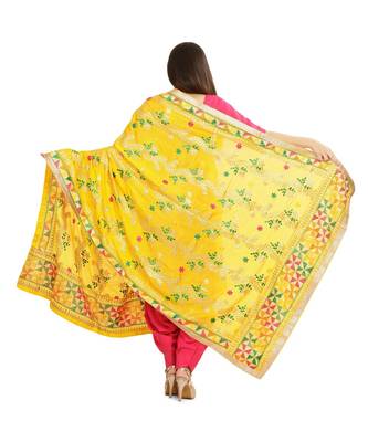 multicolor Phulkari Chunni With Gotta Patti Work 4