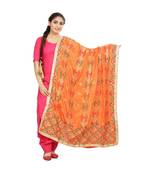 multicolor Phulkari Chunni With Gotta Patti Work
