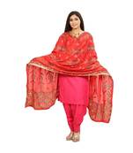 multicolor Phulkari Chunni With Gotta Patti Work