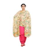 multicolor Phulkari Chunni With Gotta Patti Work