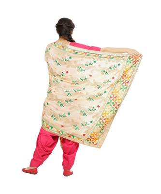 multicolor Phulkari Chunni With Gotta Patti Work 4
