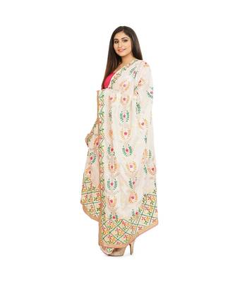 multicolor Phulkari Chunni With Gotta Patti Work 2