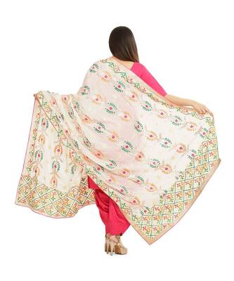 multicolor Phulkari Chunni With Gotta Patti Work 3
