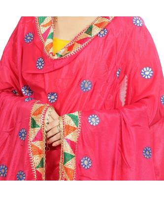multicolor Phulkari Chunni With Gotta Patti Work 2