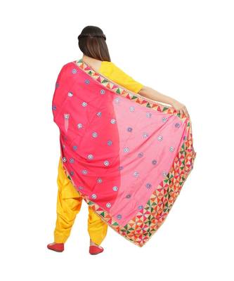 multicolor Phulkari Chunni With Gotta Patti Work 4