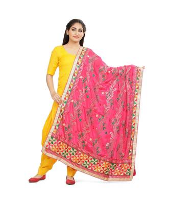 multicolor Phulkari Chunni With Gotta Patti Work 1