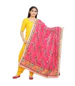 multicolor Phulkari Chunni With Gotta Patti Work