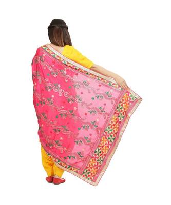 multicolor Phulkari Chunni With Gotta Patti Work 2