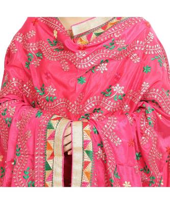 multicolor Phulkari Chunni With Gotta Patti Work 4