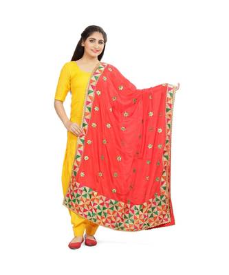 multicolor Phulkari Chunni With Gotta Patti Work 1
