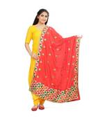 multicolor Phulkari Chunni With Gotta Patti Work