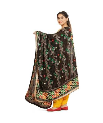 multicolor Phulkari Chunni With Gotta Patti Work 2