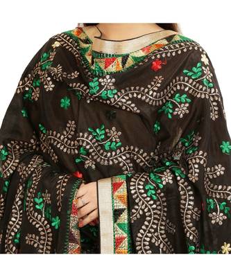 multicolor Phulkari Chunni With Gotta Patti Work 4