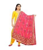 multicolor Phulkari Chunni With Gotta Patti Work