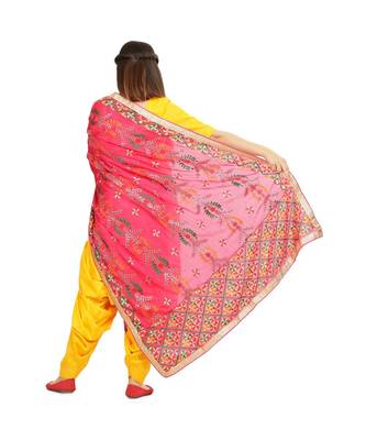multicolor Phulkari Chunni With Gotta Patti Work 2