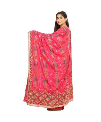 multicolor Phulkari Chunni With Gotta Patti Work 3