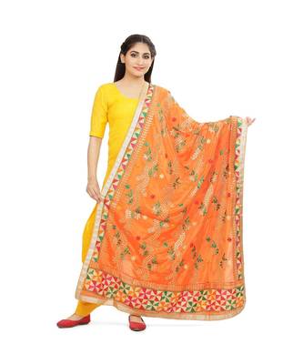 multicolor Phulkari Chunni With Gotta Patti Work 1