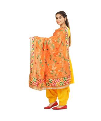 multicolor Phulkari Chunni With Gotta Patti Work 3