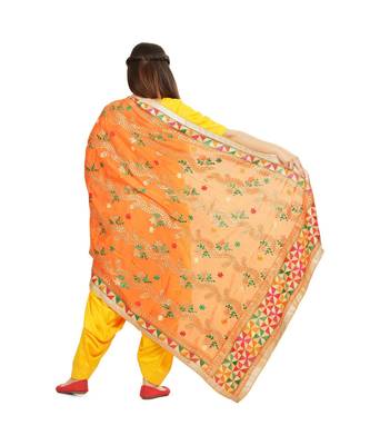 multicolor Phulkari Chunni With Gotta Patti Work 4