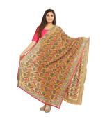 multicolor Heavy Embroidery Georgette Phulkari Dupatta
