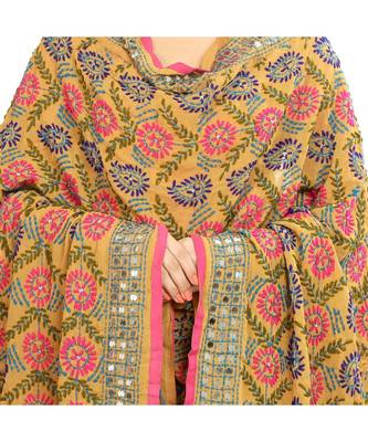 multicolor Heavy Embroidery Georgette Phulkari Dupatta 2