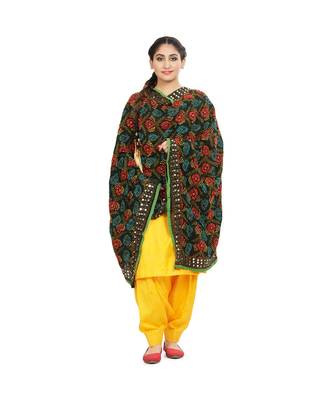 multicolor Heavy Embroidery Georgette Phulkari Dupatta 1