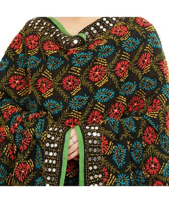 multicolor Heavy Embroidery Georgette Phulkari Dupatta 2