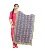 multicolor Heavy Embroidery Georgette Phulkari Dupatta