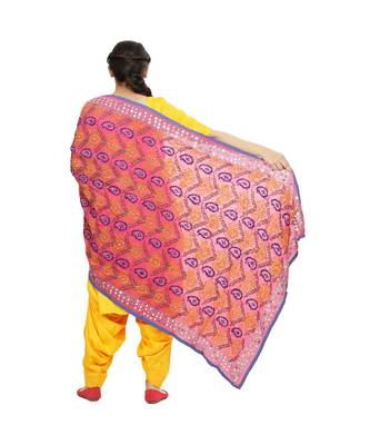 multicolor Heavy Embroidery Georgette Phulkari Dupatta 3