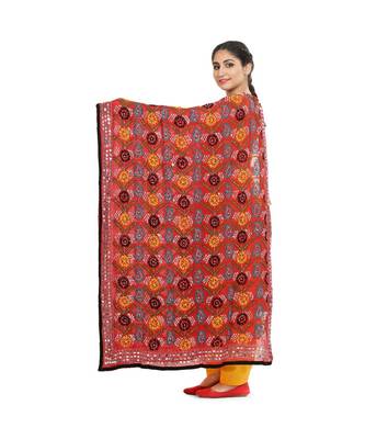 multicolor Heavy Embroidery Georgette Phulkari Dupatta 3
