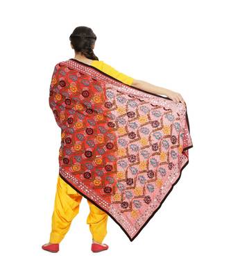 multicolor Heavy Embroidery Georgette Phulkari Dupatta 4