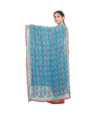 multicolor Heavy Embroidery Georgette Phulkari Dupatta 2