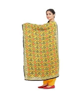 multicolor Heavy Embroidery Georgette Phulkari Dupatta 3