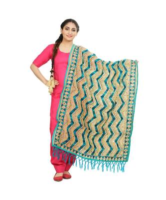 multicolor Georgette Phulkari Dupatta 1