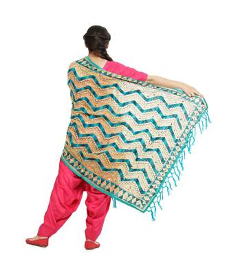 multicolor Georgette Phulkari Dupatta 3