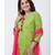Parrot Green Cotton Embroidered Kurti with Sharara and Pink Net Dupatta