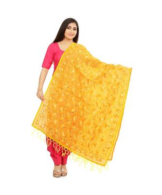 multicolor Georgette Phulkari Dupatta 1