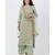 Dusty Green Georgette Double Layered Kurti with Palazzo and Net Mirror Dupatta