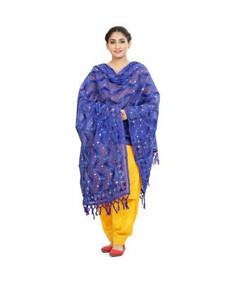 multicolor Georgette Phulkari Dupatta 1