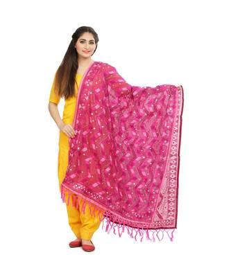 multicolor Georgette Phulkari Dupatta 1