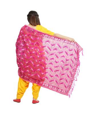 multicolor Georgette Phulkari Dupatta 2