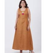 Gold Kundan A-Line Floor Length Kurti