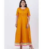 Mustard Multi Border Gotta Floorlength