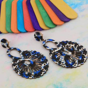 Beautiful Stylish   Wooden Light Weight Dangler Earrings For Girls And Women. 4