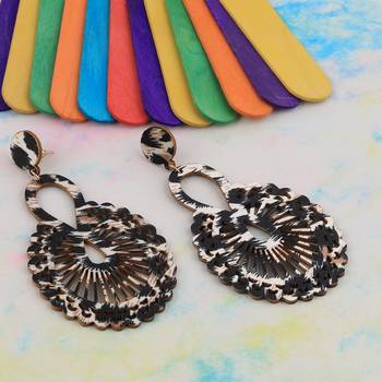 Antique   Wooden Dangler Earrings Perfect And Different Look For Women Girl. 4